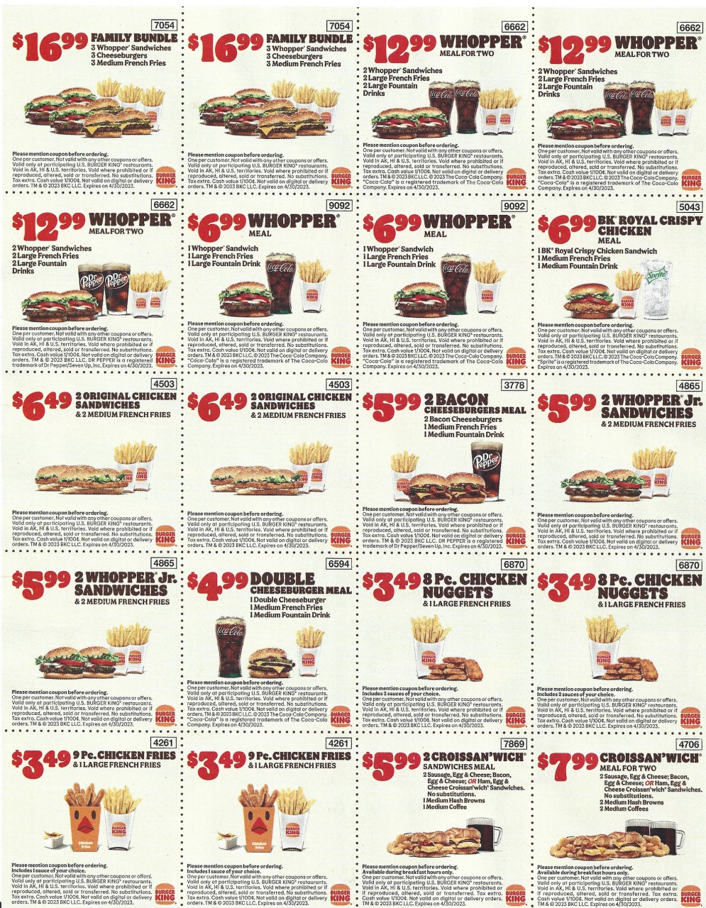 Burger King Printable Coupon Inserts - Expires May 2023 1