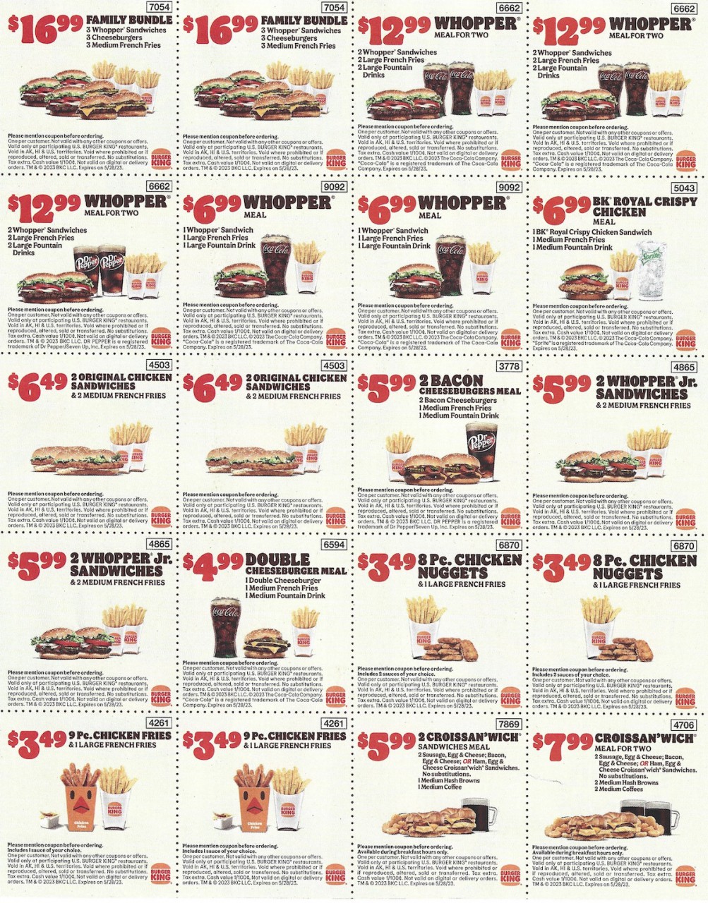 Burger King Printable Coupons Bundles  Meals March 2023