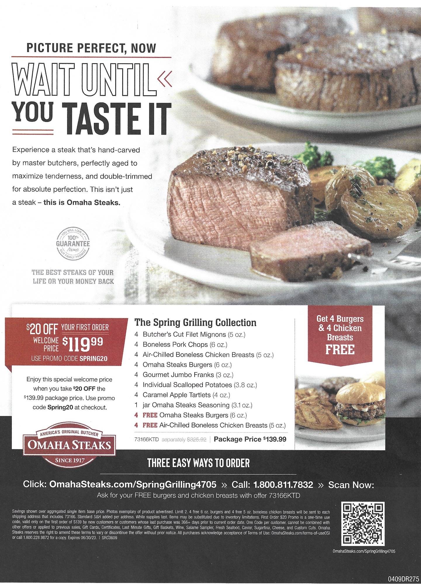 $20 Off First Order + 4 Free Burgers 4 Free Chicken Breasts | Omaha Steaks