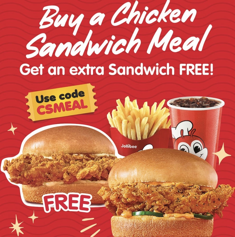 Jollibee: Buy One Get One Free Sandwich