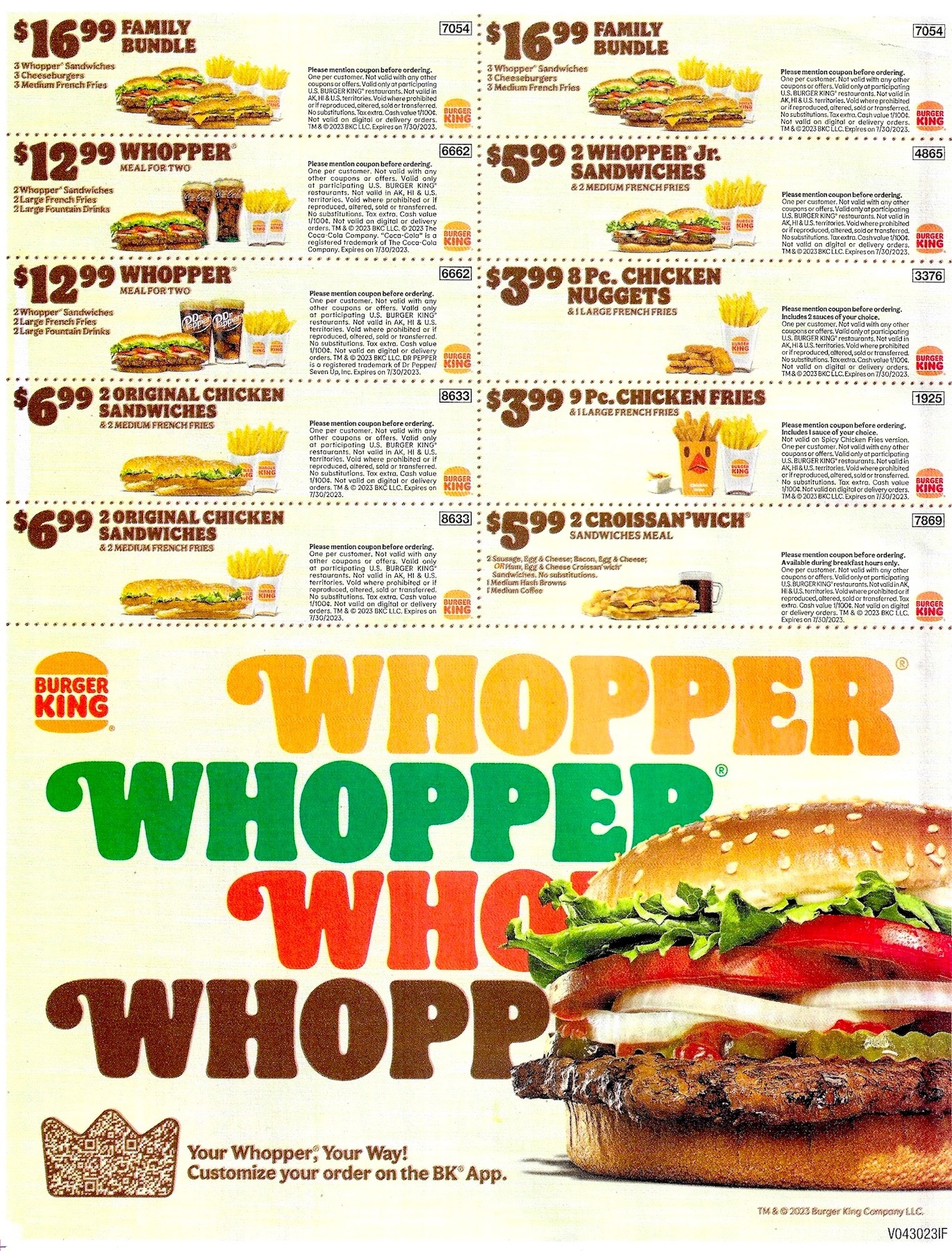 Burger King Printable Coupons - Expires 07/30/2023