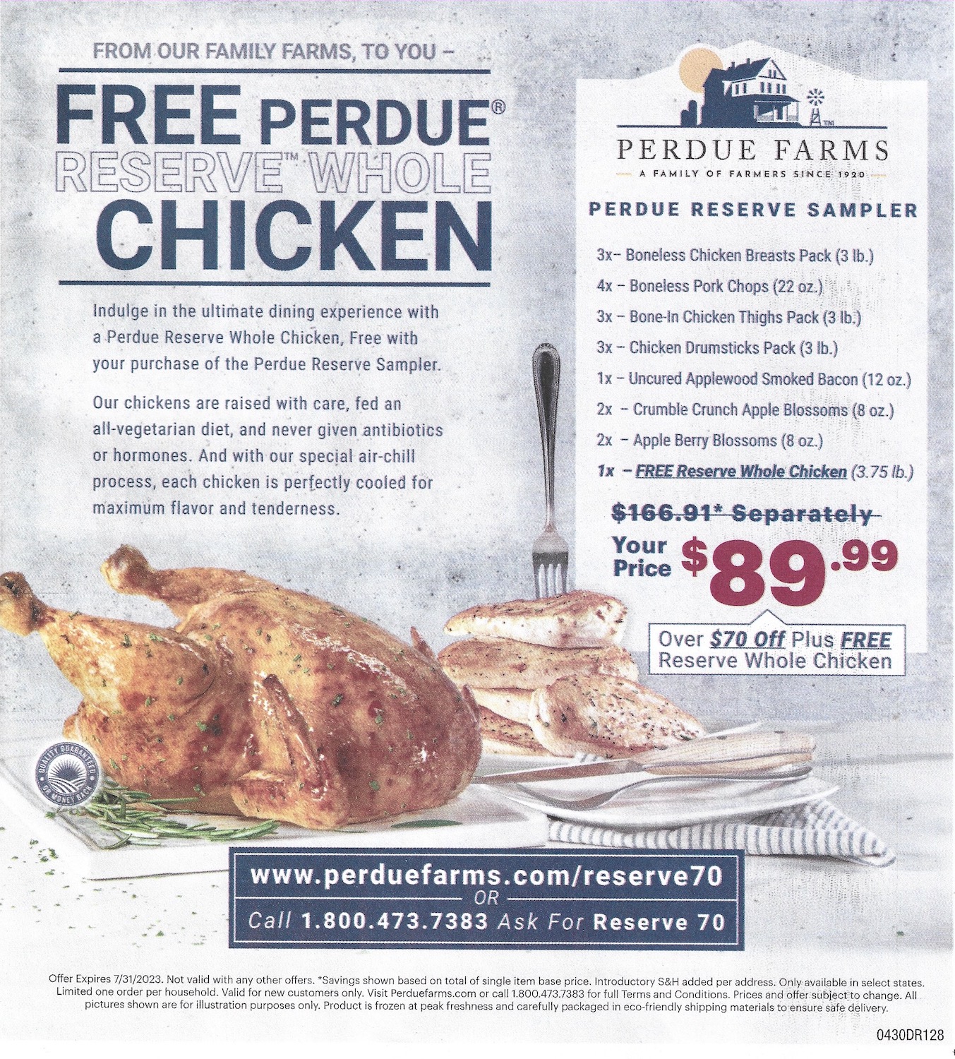 Free Perdue Farms Reserve Whole Chicken Promotion
