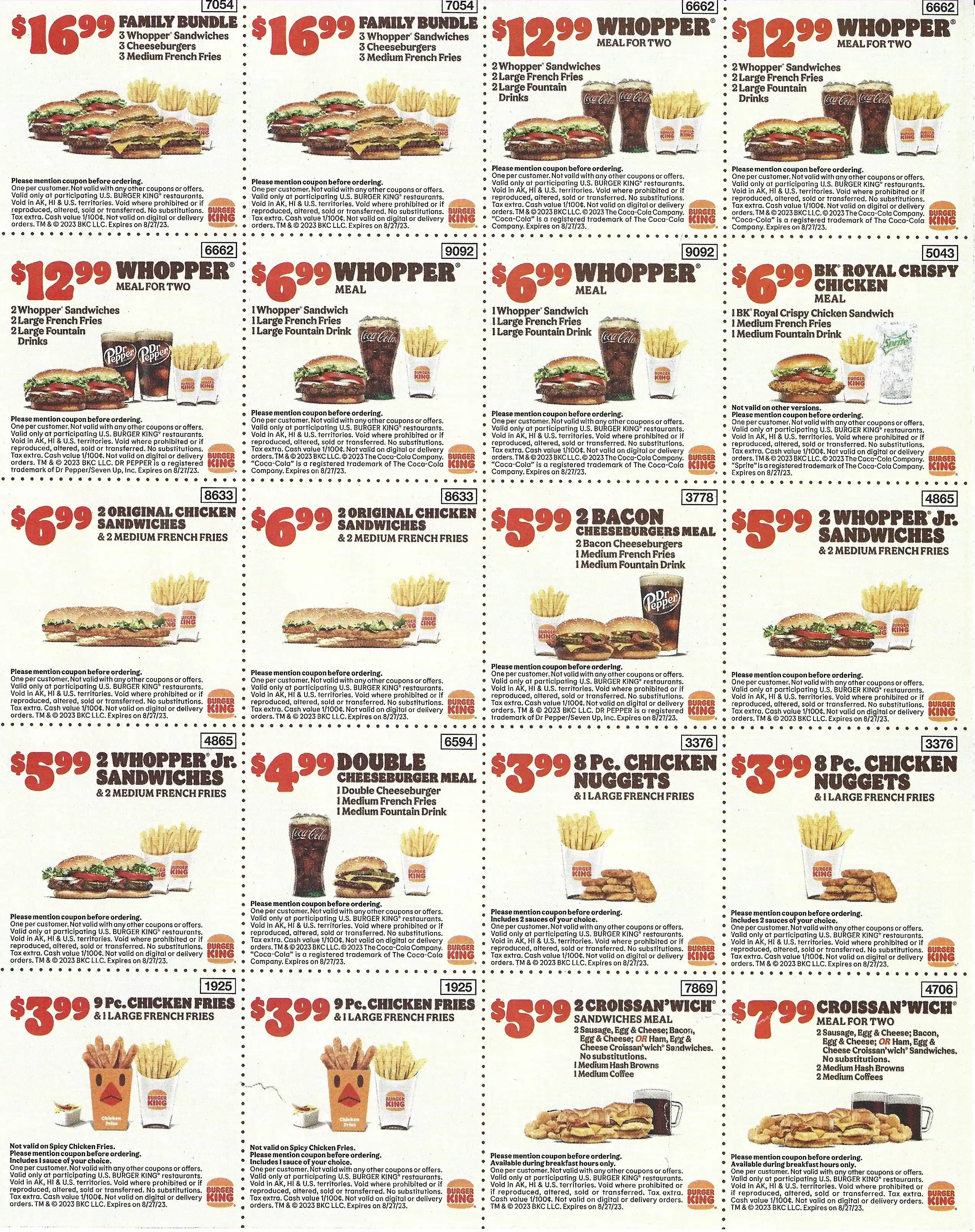 Burger King Printable Coupons Store Codes Expires 08/27/2023