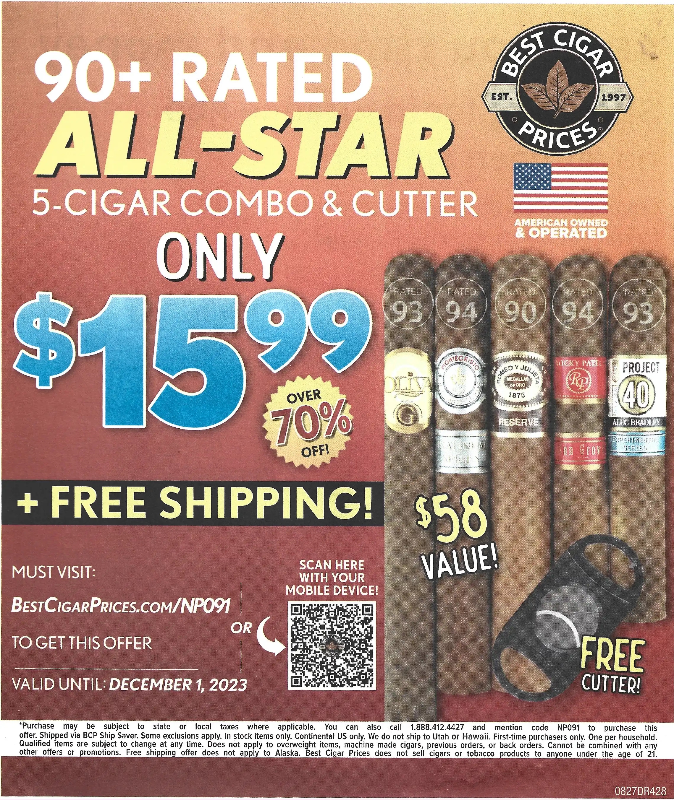 BestCigarPrices.com All-Star 5-Cigar Comb Pack Promo Code - Expires 12/01/2023