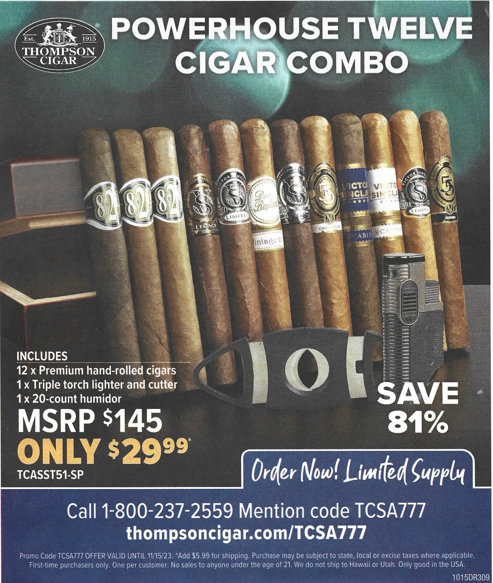 Thompson Cigar Promo Code Powerhouse Twelve Cigar Combo Expires 11
