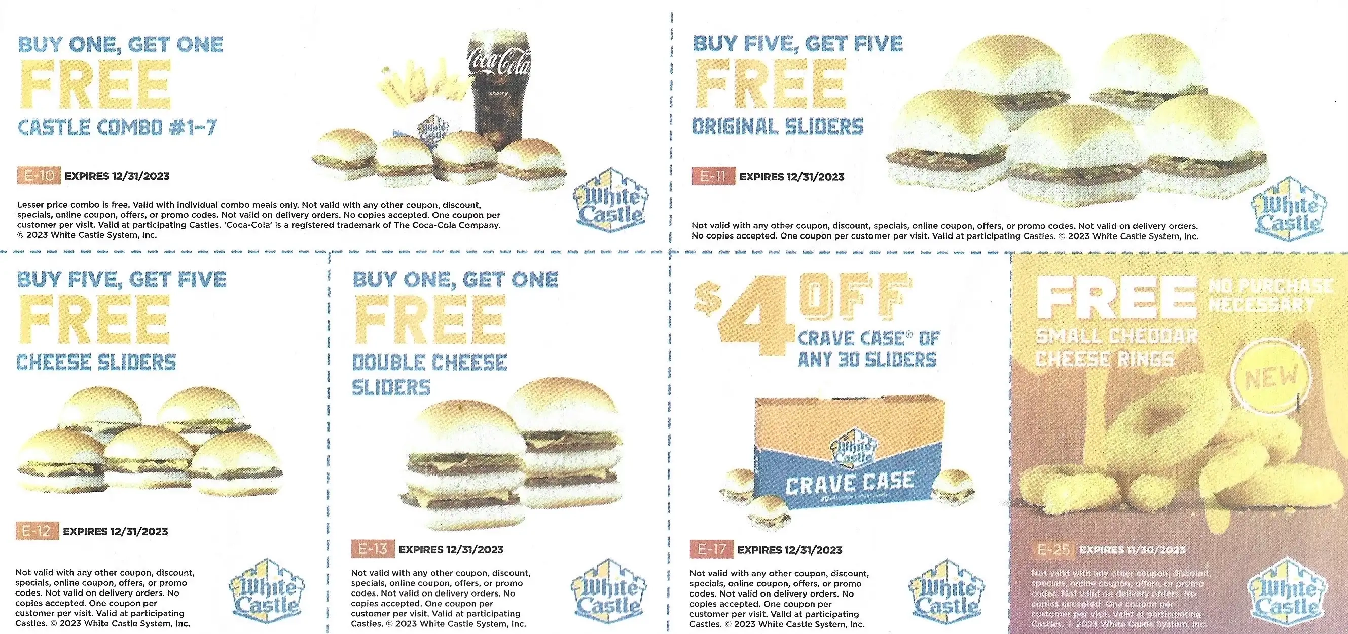 White Castle Mailer Coupons - Expires 12/31/2023 1