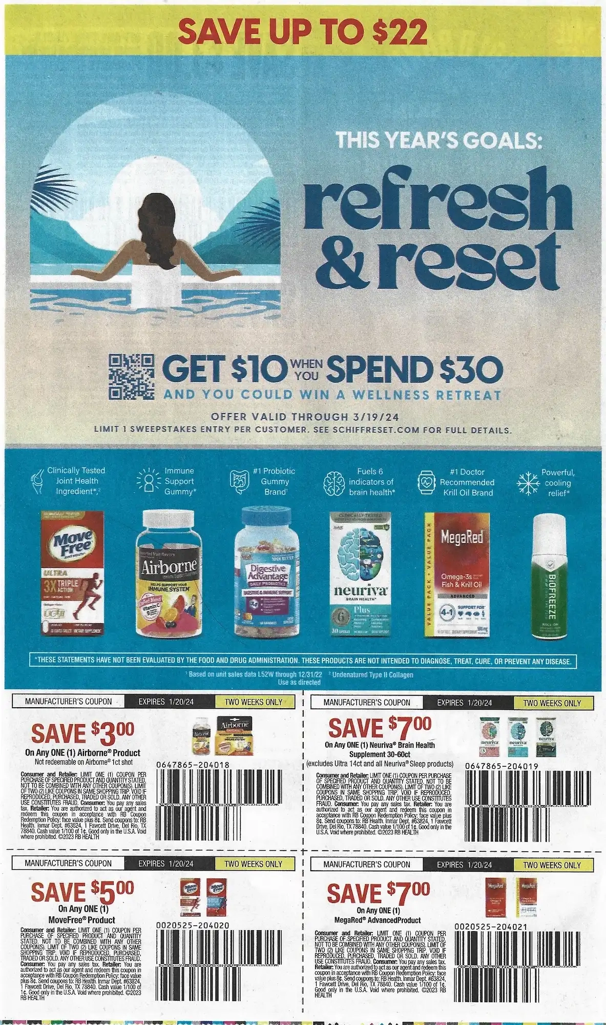 SmartSource Weekly Mailer Coupons - 01/07/2024 Move Free Airborne Neuriva Megared Biofreeze