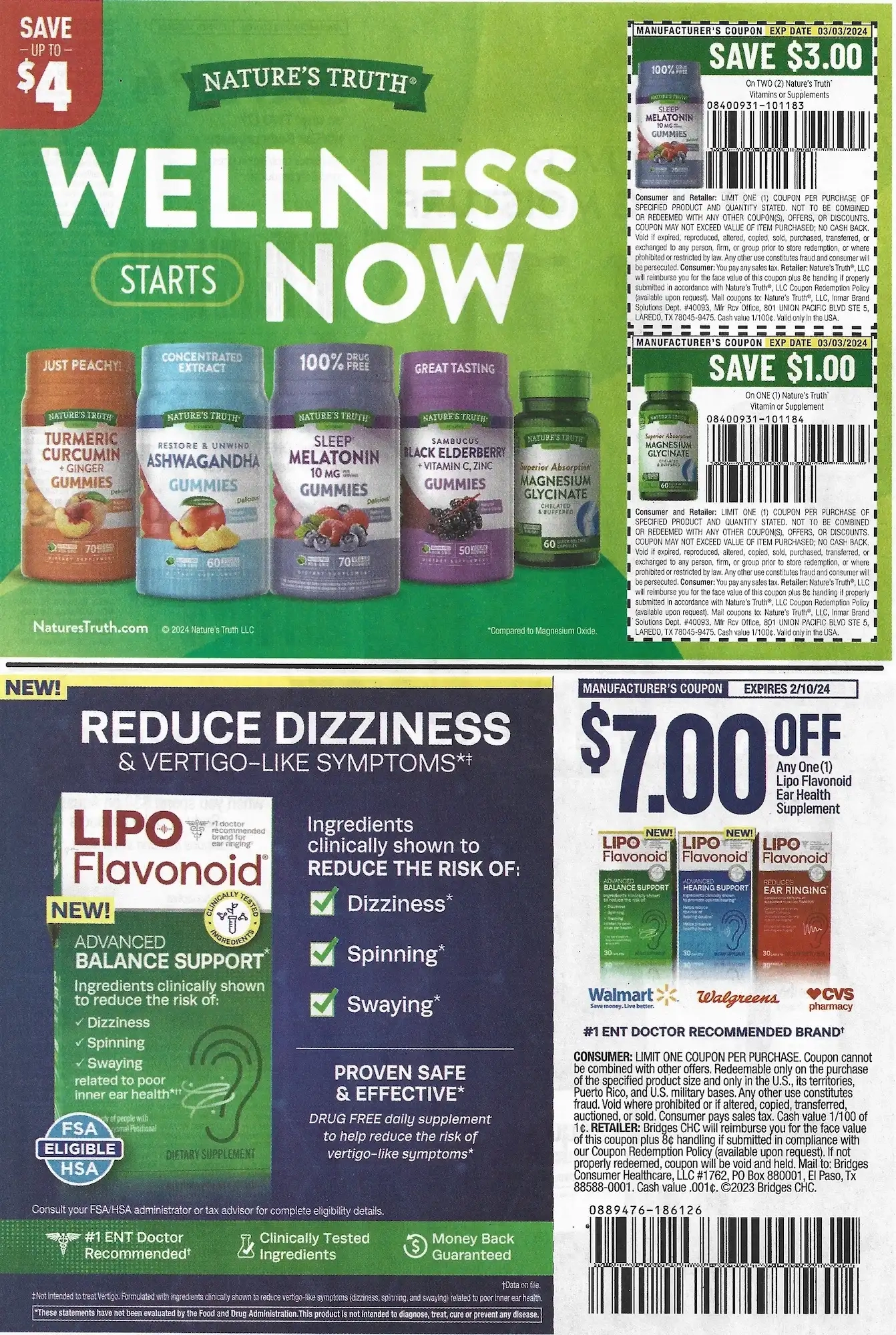 Save.Com Weekly Mailer Coupons - 01/07/2024 Natures Truth Lipo Flavonoid
