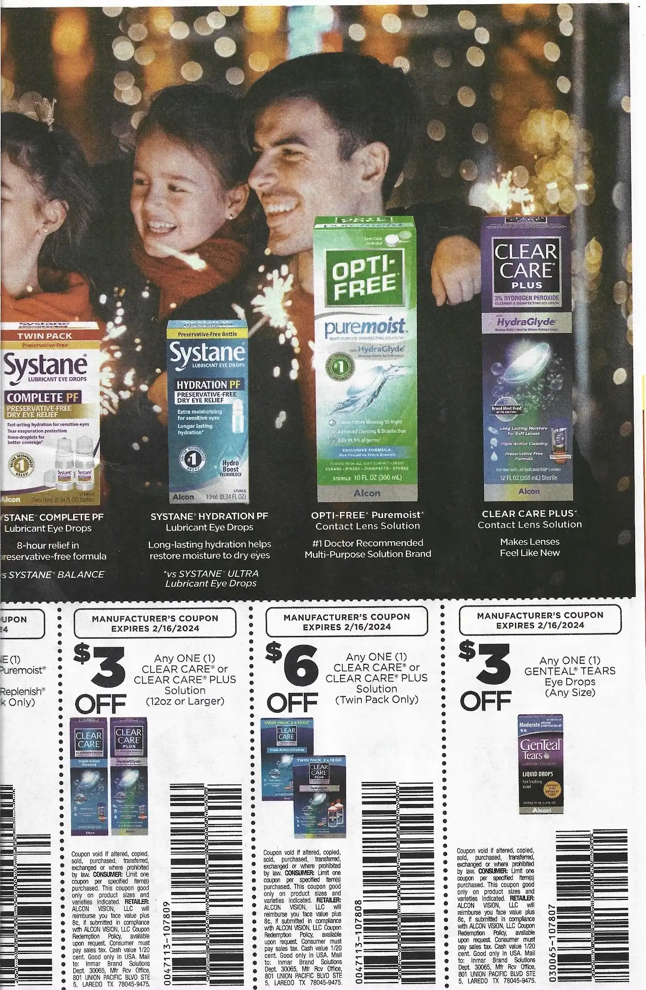 Save.Com Weekly Mailer Coupons - 01/07/2024 Systane Opti Free Clear Care