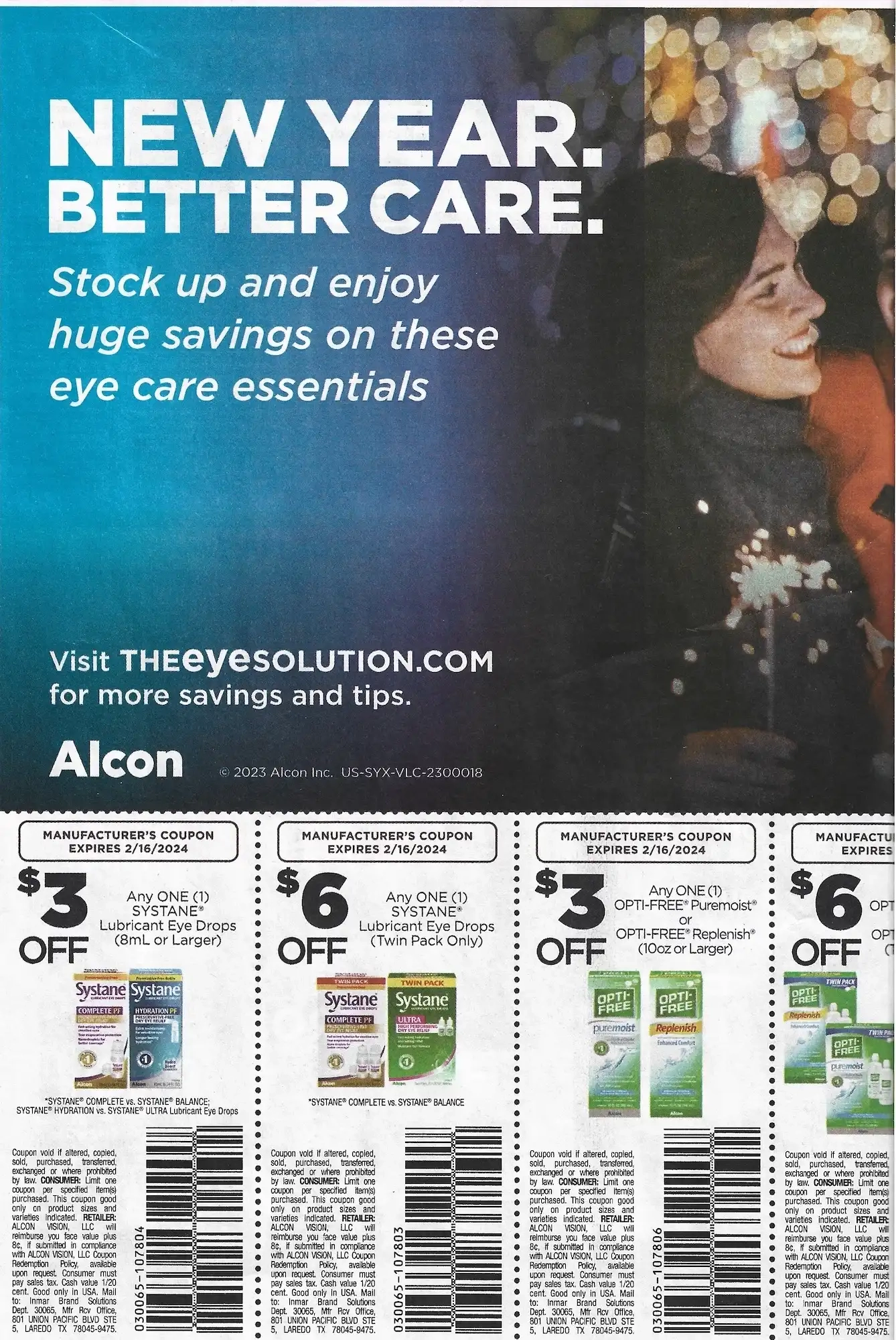 Save.Com Weekly Mailer Coupons - 01/07/2024 Systane Opti Free