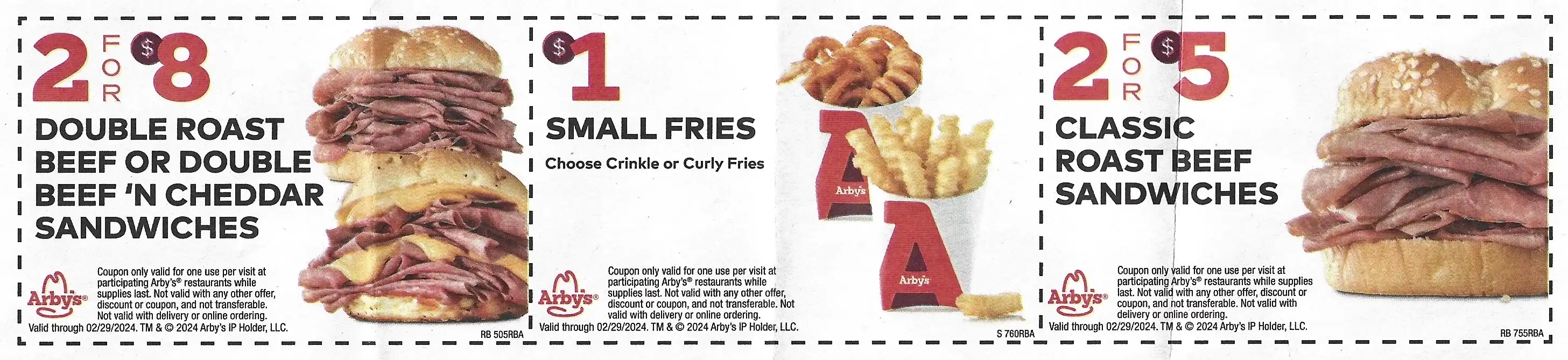 Arby's Store Coupons Expires 02/29/2024