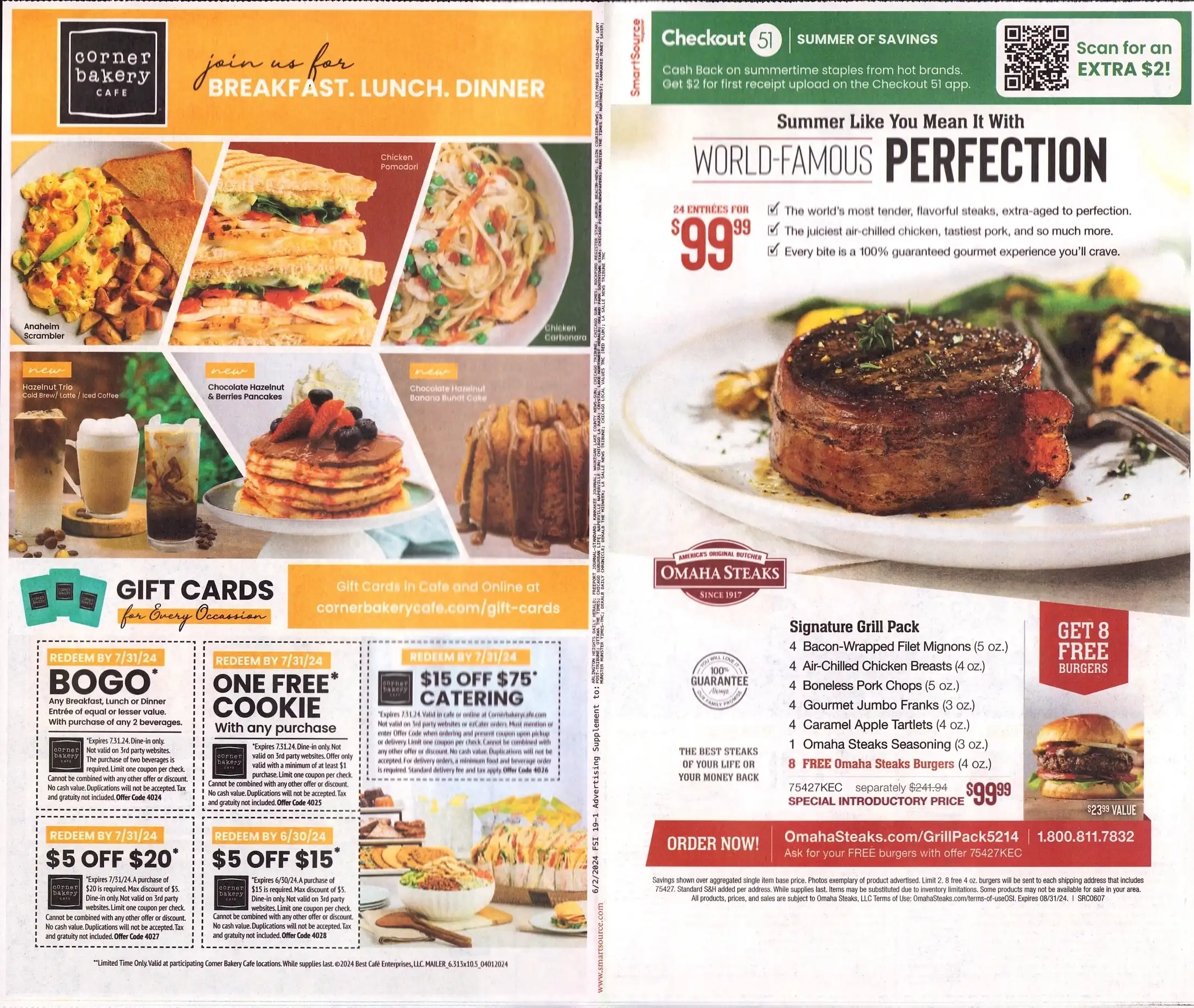 SmartSource Weekly Mailer Coupons - 06/02/2024 Corner Bakery Omaha Steaks