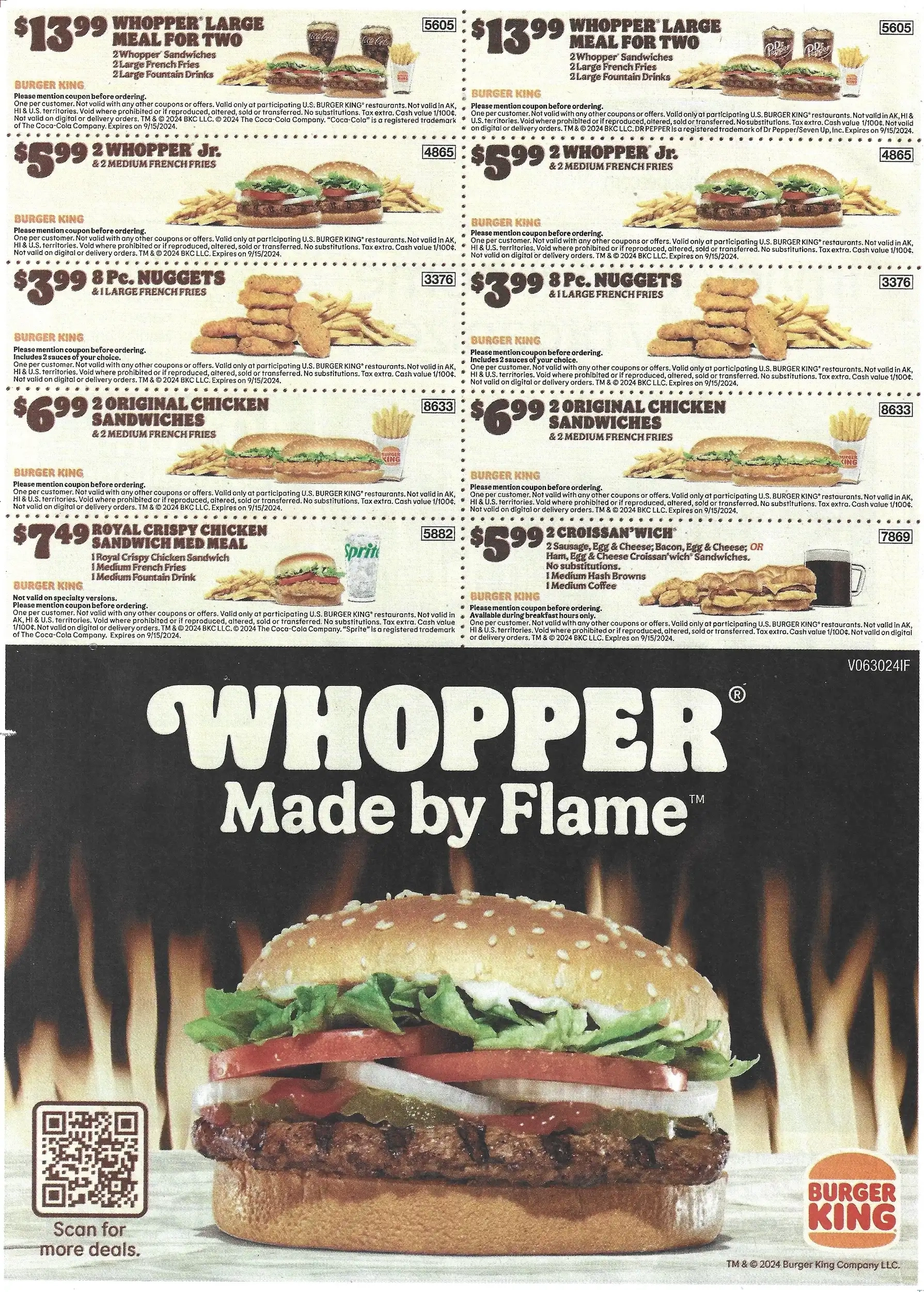 Burger King Coupons - Expires 09/15/2024