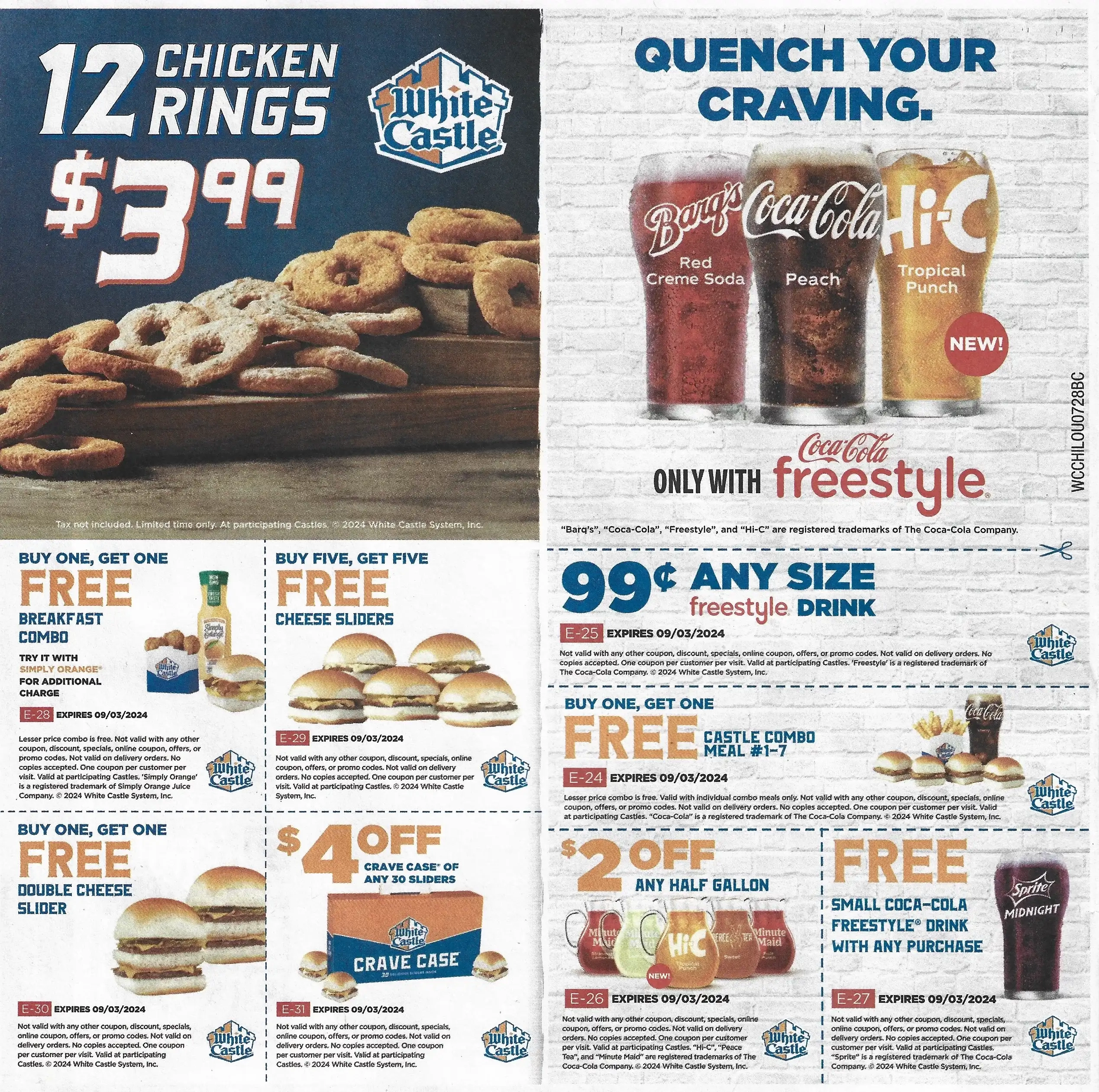 White Castle Coupons - Expires 09/03/2024