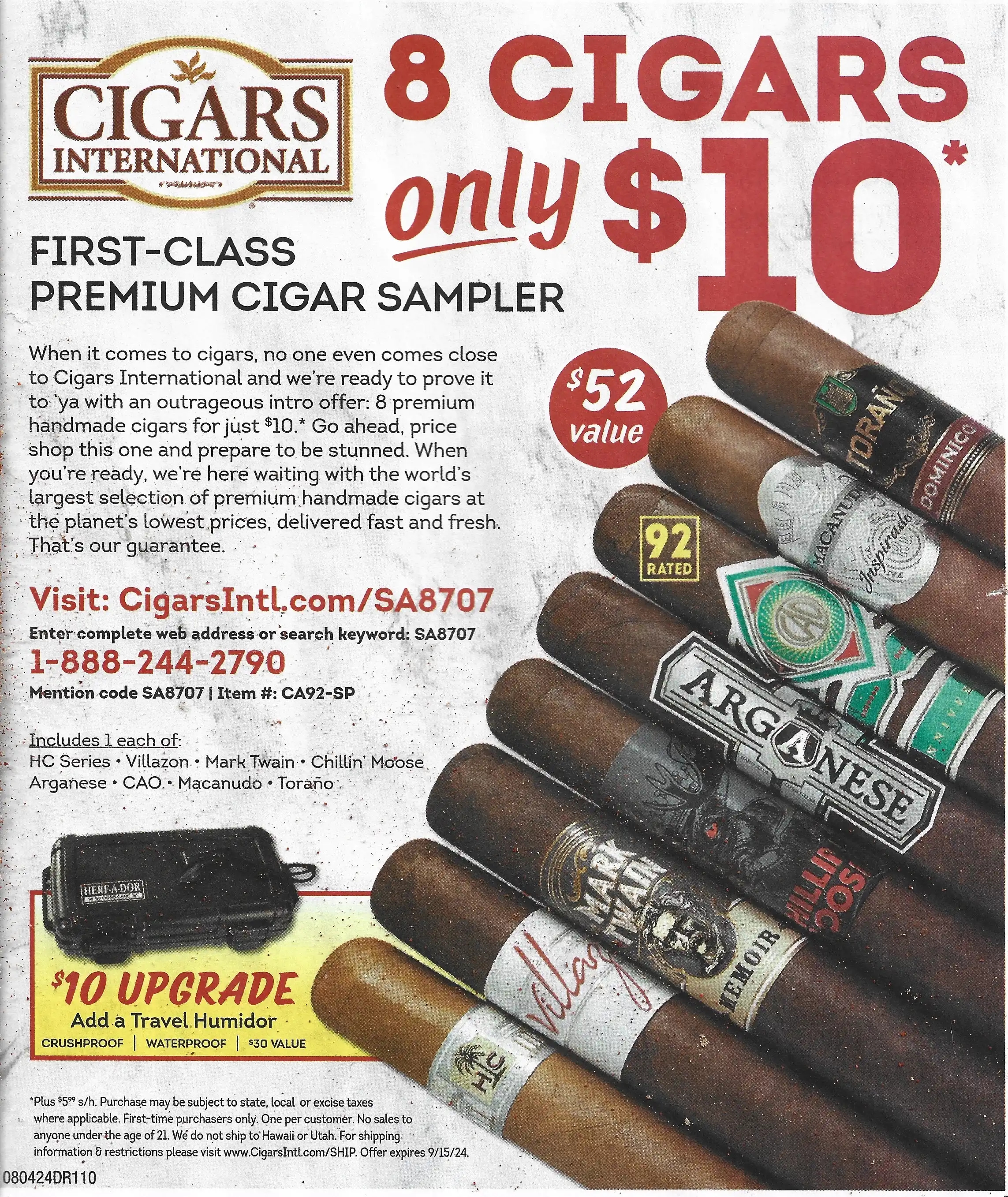 Cigars International First-Class Premium Cigar Sampler Promo Code - Expires 09/15/2024