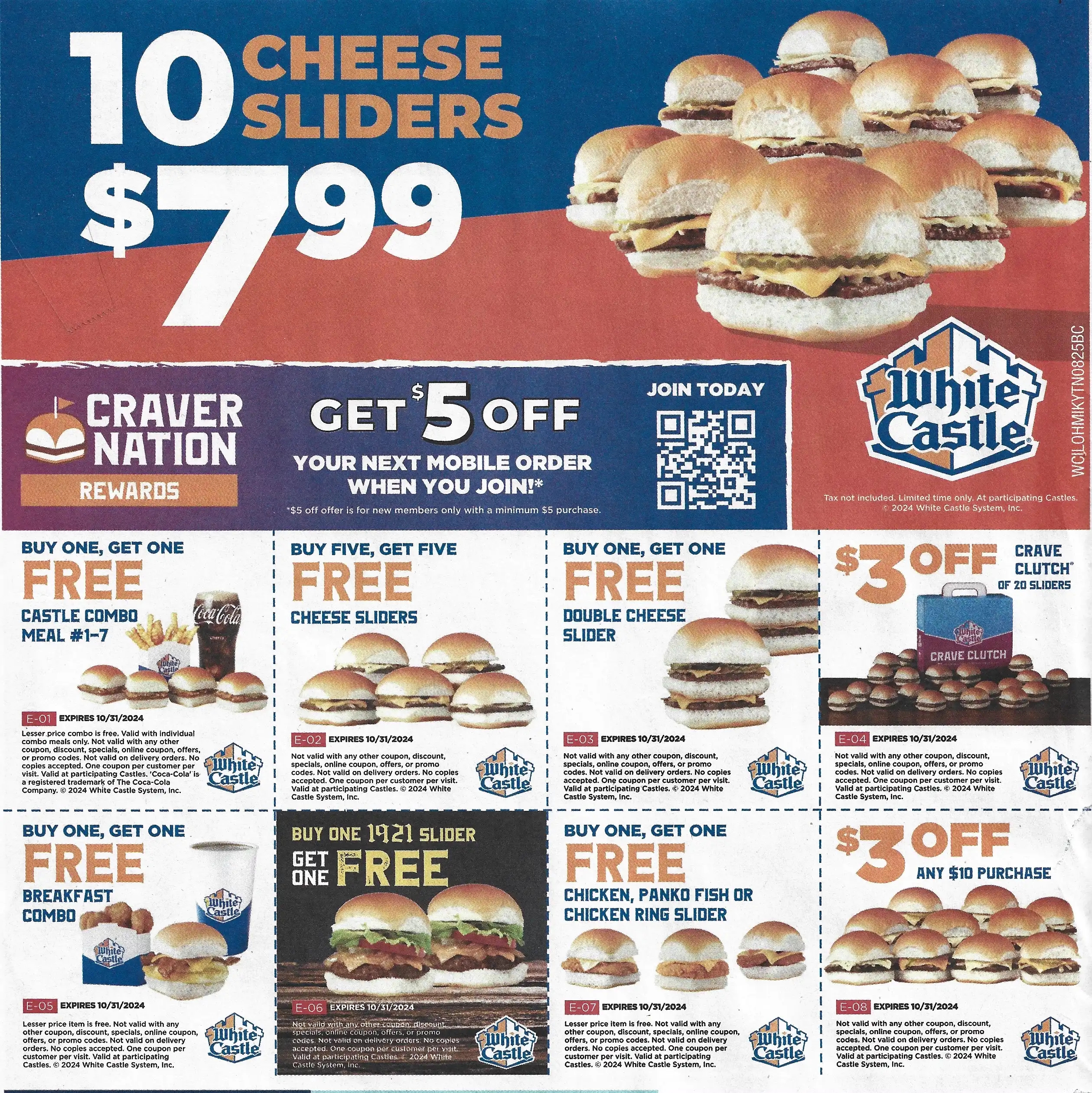 White Castle Coupons - Expires 10/31/2024