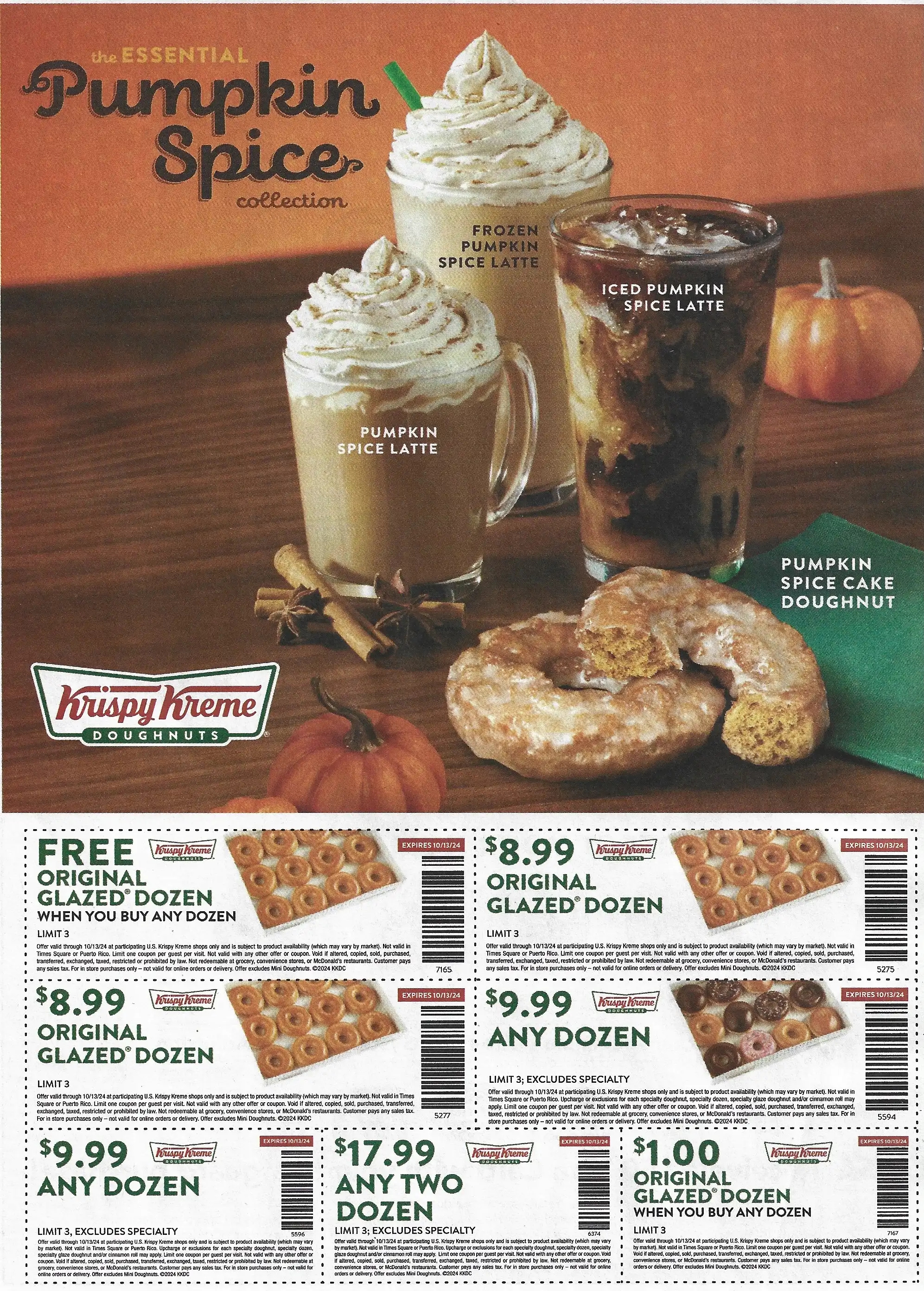 Krispy Kreme Doughnuts Coupons - Expires 10/13/2024