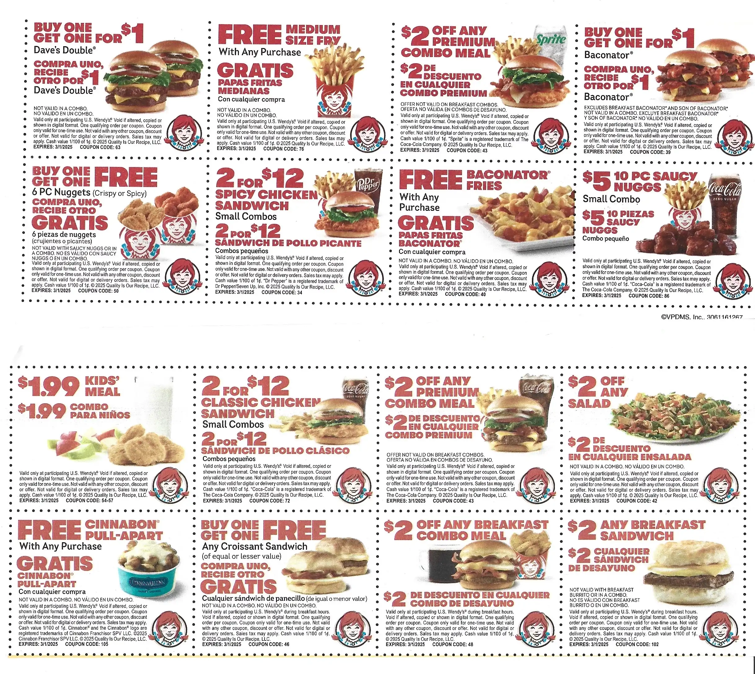 Wendy's Coupons - Expires 03/01/2025