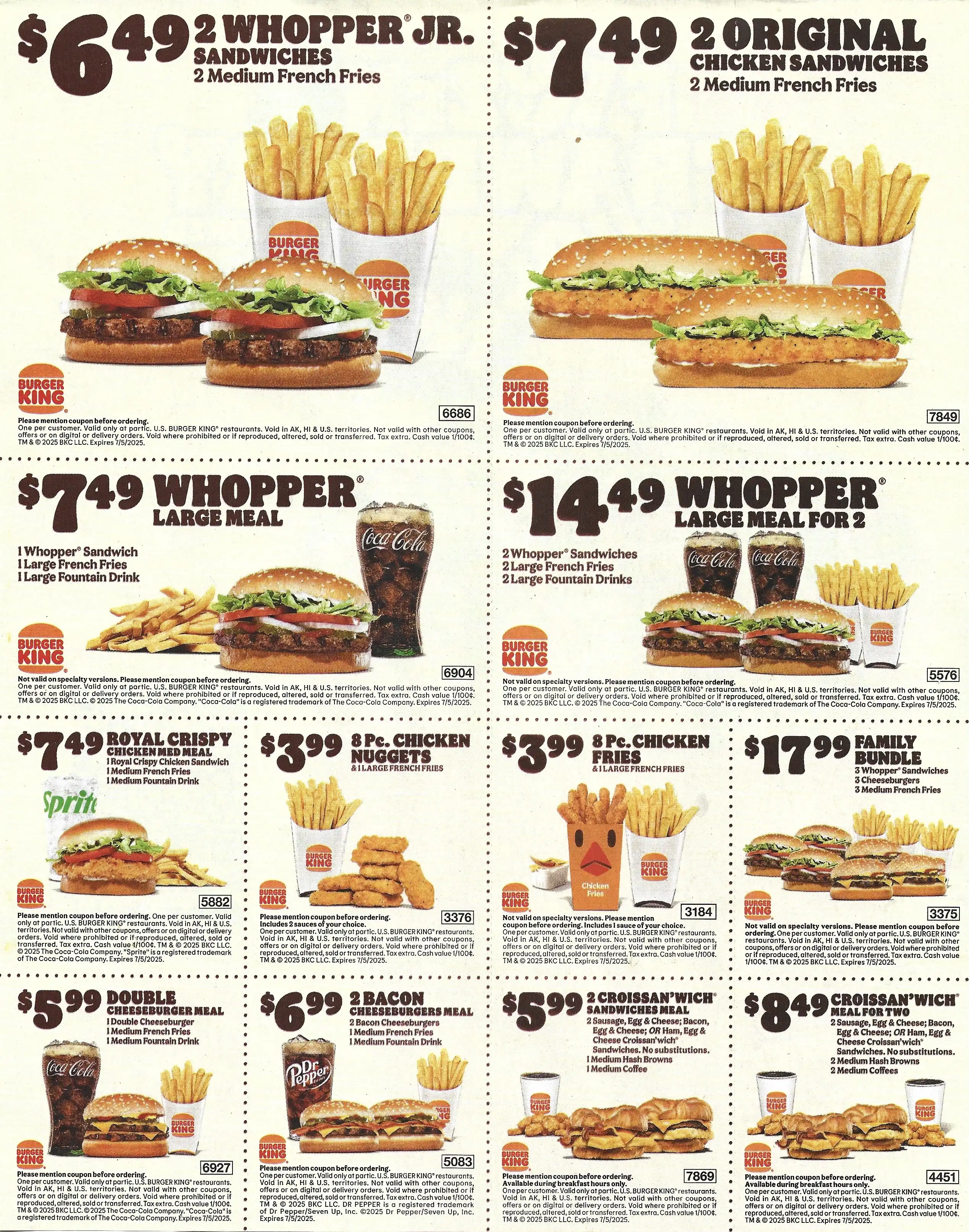 Burger King Coupons - Expires 07/05/2025