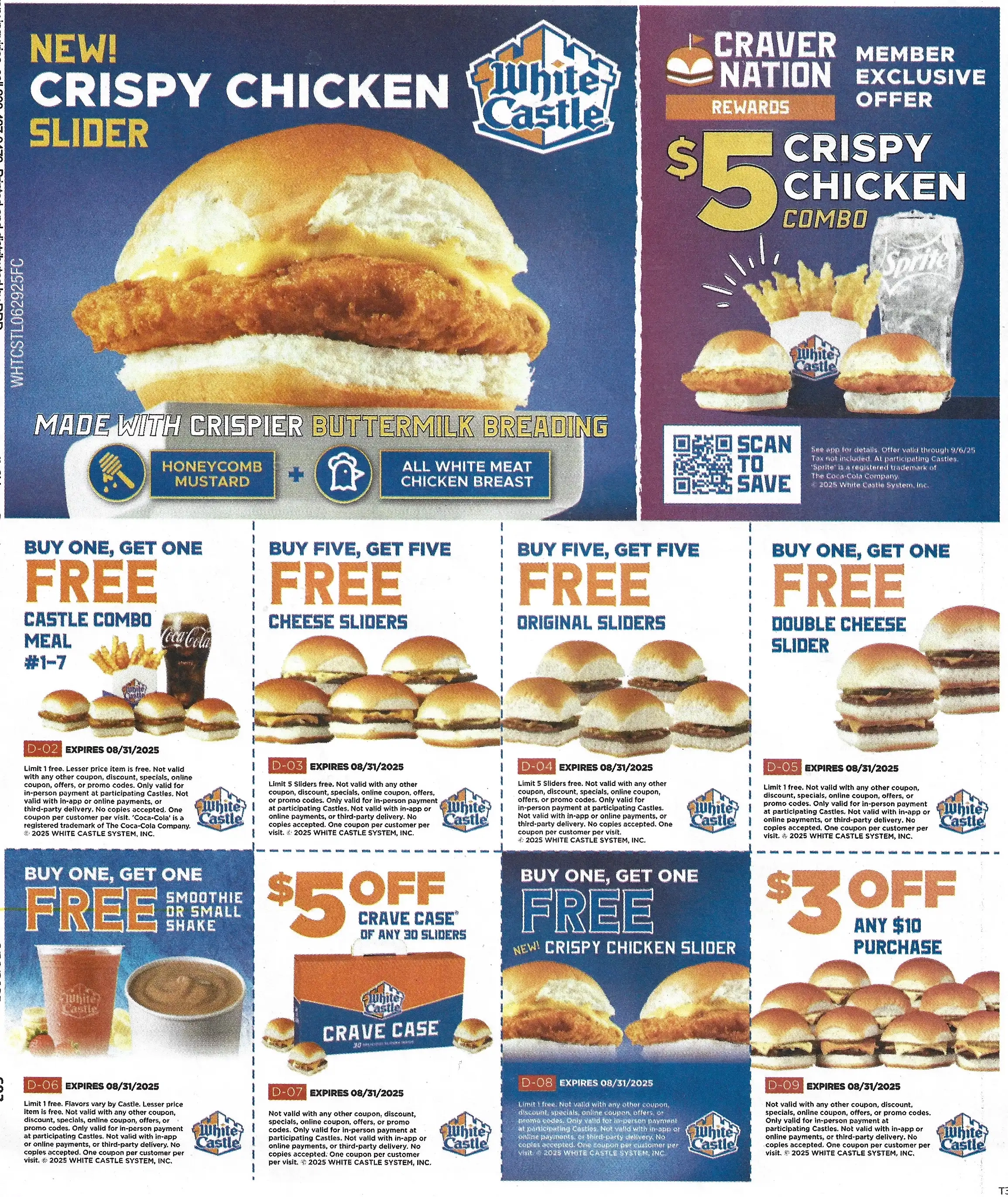 White Castle Coupons - Expires 08/31/2025
