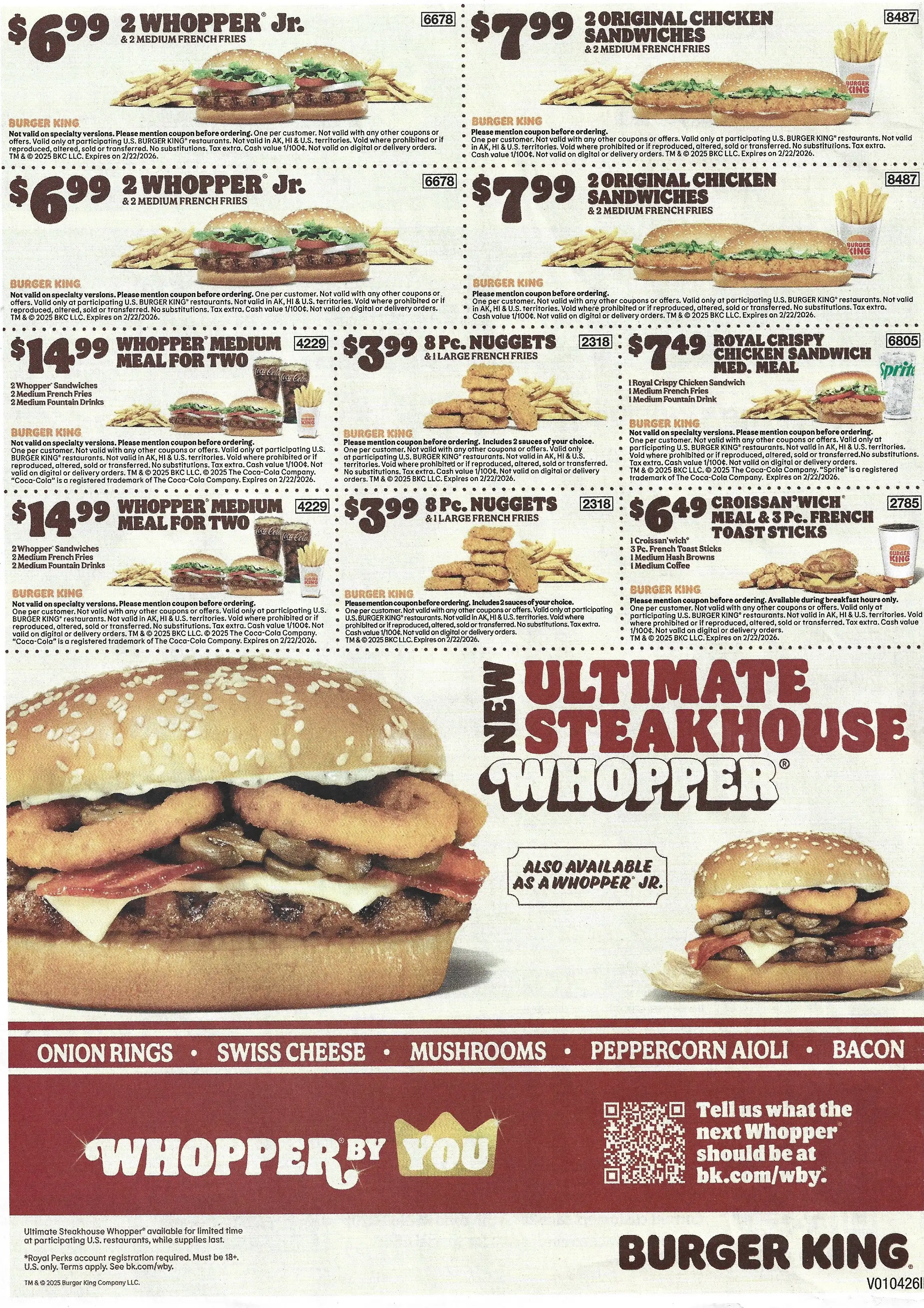Burger King Coupons - Expires 02/22/2026